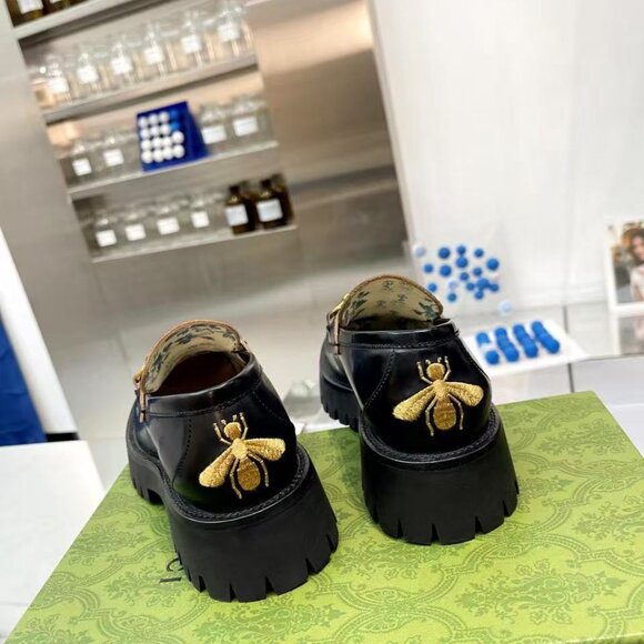 Gucci Black and Gold Loafers - Picture 8 of 8